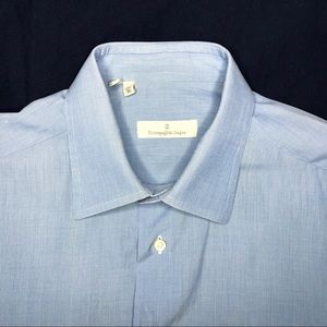 Ermenegildo Zegna Sz 16 Light Blue Dress Shirt